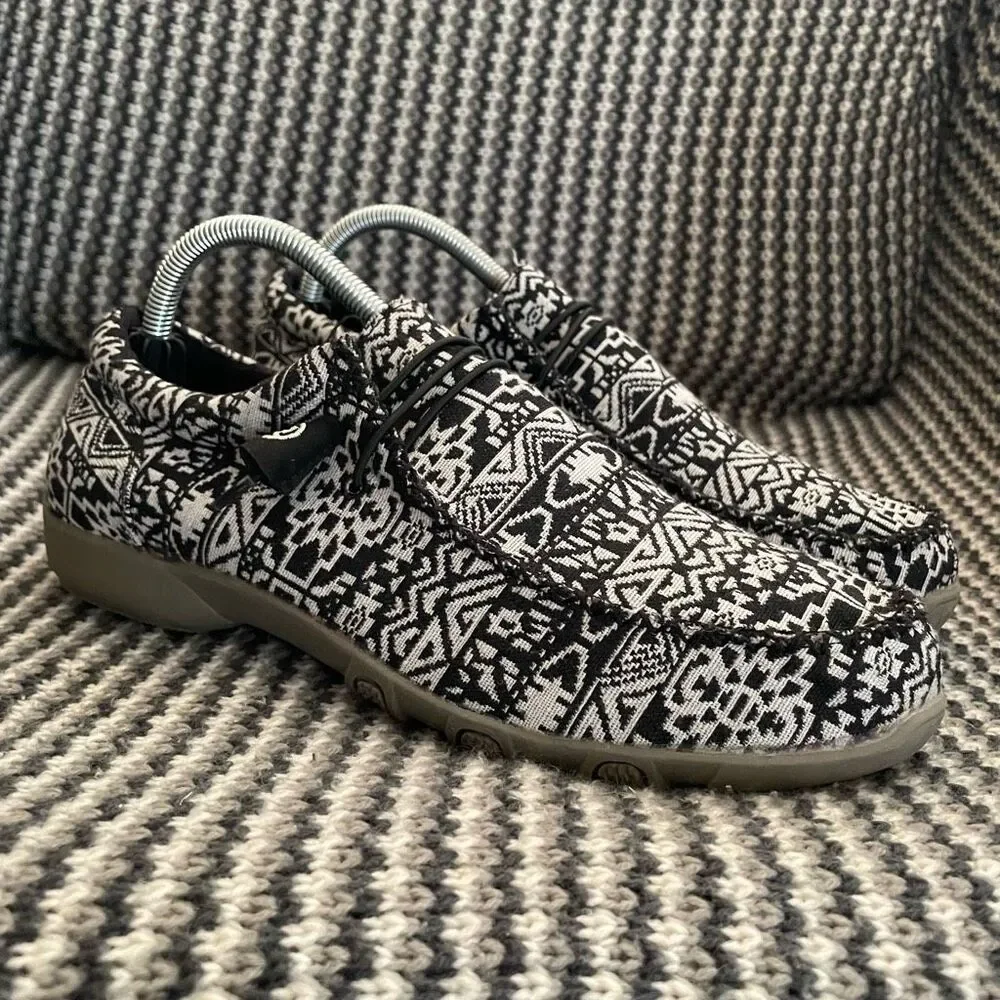 Roper Chillin black/white driving moc loafer women’s shoe size 10